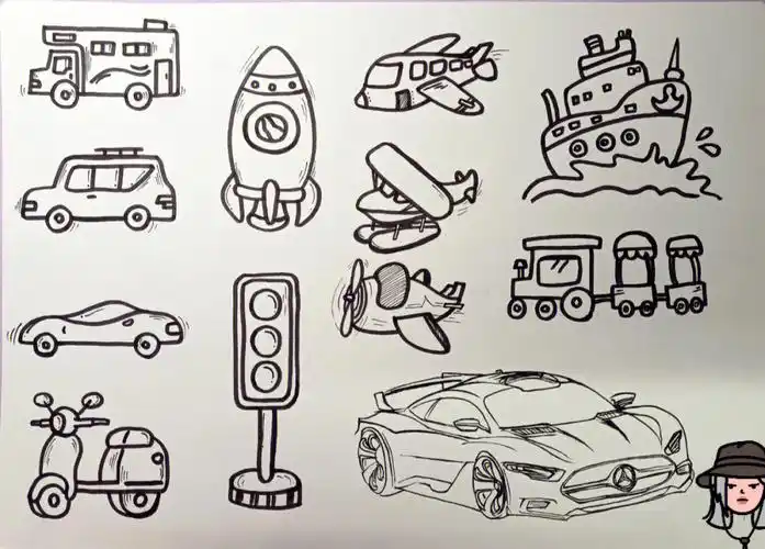 交通工具简笔画