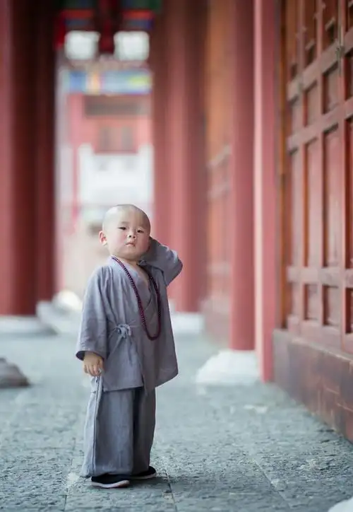 好好 写美篇刚刚学会走路 自导自演拍摄了一组萌萌的小和尚