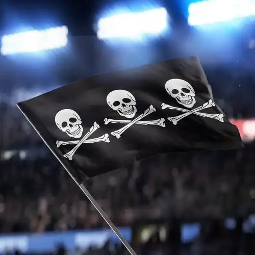 跨境万圣节酒吧装饰骷髅旗海盗旗手挥旗90x150加勒比海盗旗帜