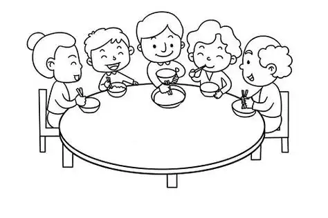 全家福简笔画五口之家儿童画 全家福简笔画教程