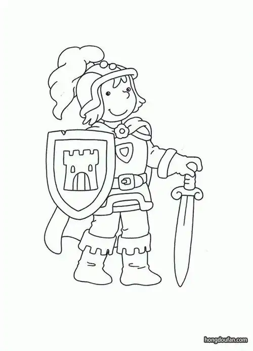 一步一步教你画超简单的童话骑士-红豆饭小学生简笔画大全