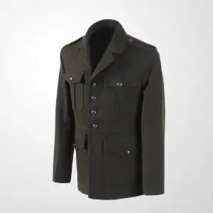 羊毛呢猎装改良美军常服军绿色肩章修身男式夹克外套复古