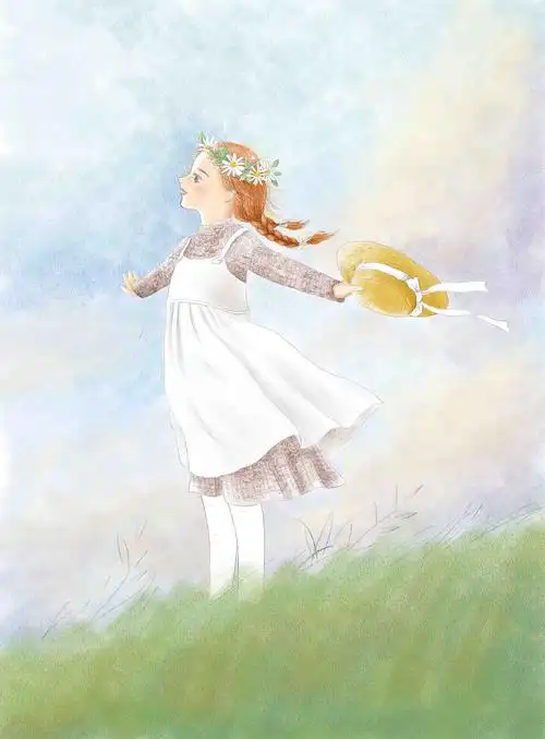 绿山墙的安妮封面绘制过程