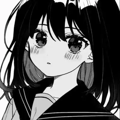 优质女生头像动漫黑白图片