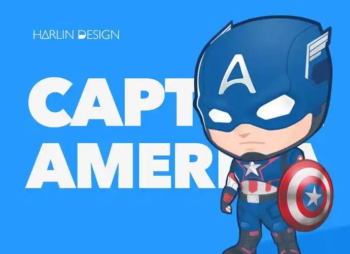 美国队长卡通形象ui