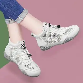 女士运动鞋休闲鞋子女高帮单鞋软底旅游鞋透气跑步鞋网鞋防滑平底板鞋