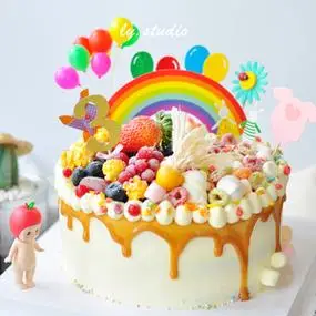 麓屿 奶油水果裸蛋糕 儿童定制周岁手工私房生日蛋糕速递厦门同城