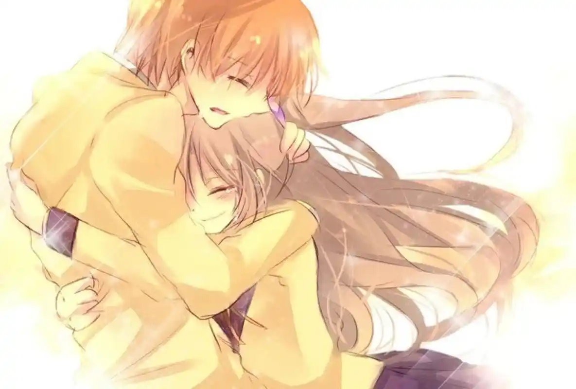 情侣恋人动漫 相拥 幸福满满