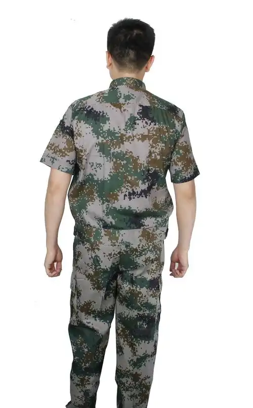 夏季迷彩服短袖劳保工作服 学生军训迷彩服 户外作训服纯棉透.