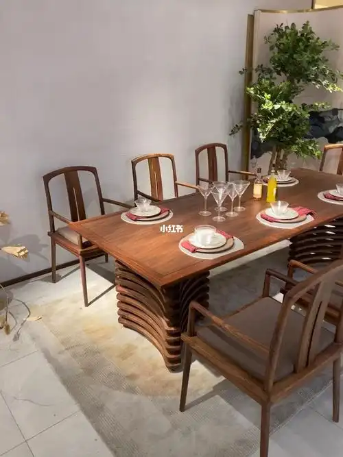 新中式实木餐桌椅组合