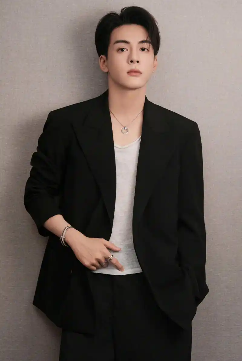 曾舜晞穿黑西装戴珠宝,帅气逼人! [爱你]#心随星动