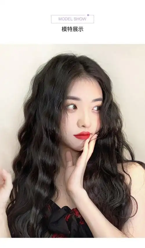 水波纹假发女卷发真人发丝水波纹一片式隐形无痕仿真人发丝接发片卷发