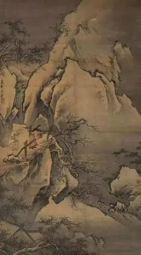 吴伟 《寒山积雪图》67明 蓝瑛 《溪山雪霁图》67蓝瑛 《仿王维