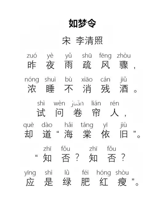 诗词精读打卡第59天如梦令李清照