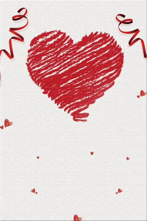 红色手绘爱心情人节海报