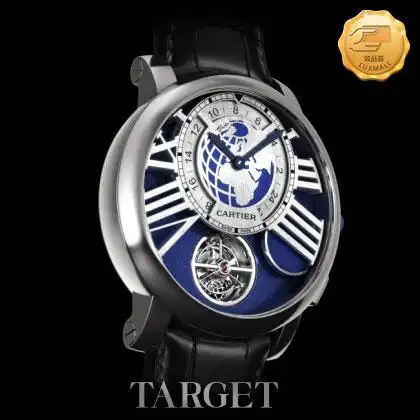 卡地亚rotonde de cartier"地球与月亮"陀飞轮双时区月相腕表