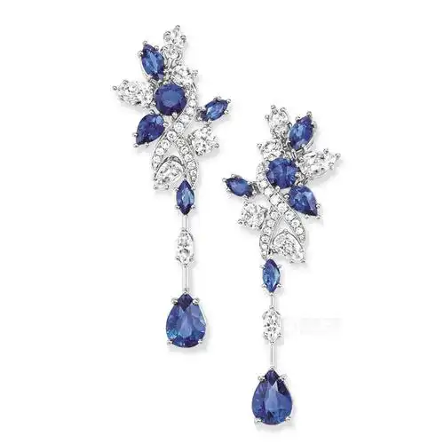 海瑞温斯顿secrets高级珠宝系列蓝宝石与钻石耳环耳饰112