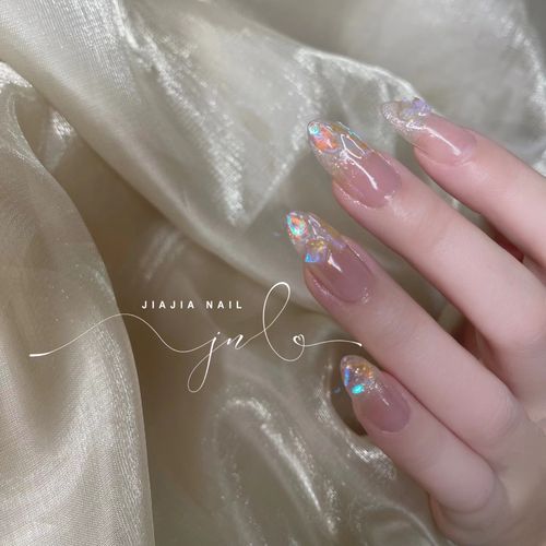 jiajia手工定制甲片穿戴假指甲光疗温柔裸色法式蝴蝶结小钻美甲贴