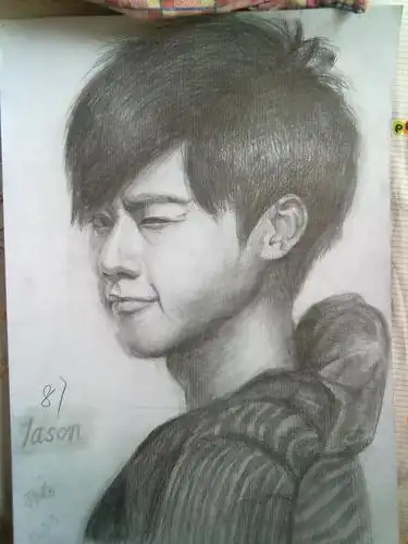 谁给我几张张杰的素描肖像