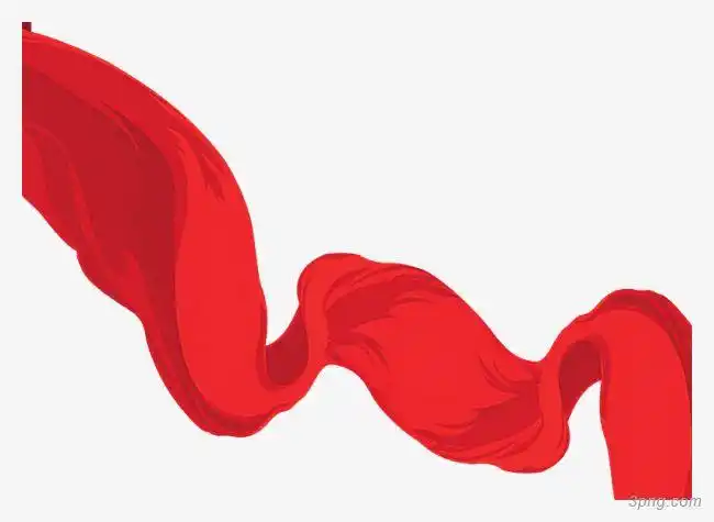 漂浮的红丝带png素材透明免抠图片装饰效果