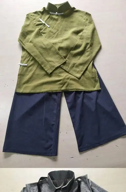 民国时期女装老粗布衣服棉麻红色题材抗战农民服饰红船演出服老式复古