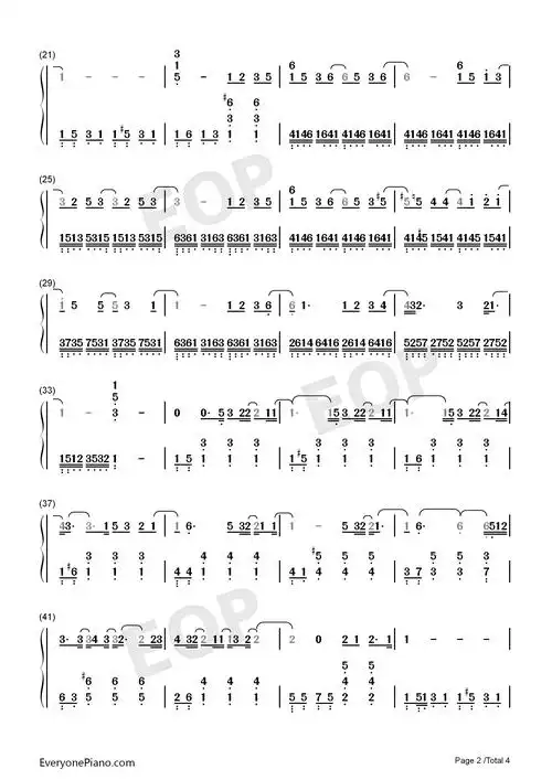 水星记-独奏谱双手简谱预览2-钢琴谱文件(五线谱,双手简谱,数字谱