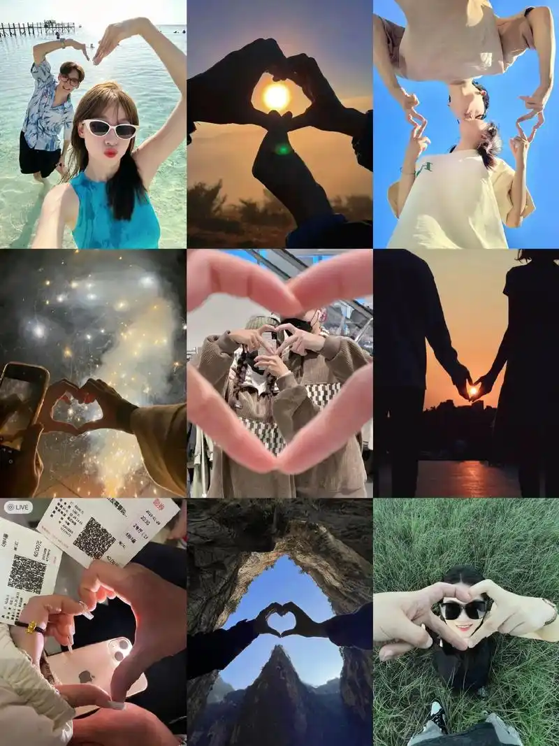 情侣各种比心手势来喽!系列一 #和你对象一起拍 #拍照姿势 - 抖音