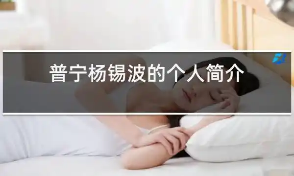 普宁杨锡波的个人简介
