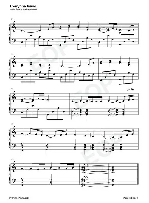 enya作品 may it be钢琴简谱 - 曲谱歌词网