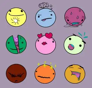 个 几种不同情绪的表情形象 相似素材图片
