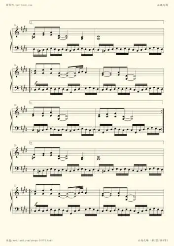 钢琴谱 - 止战之殇(选自2004年专辑《七里香》)