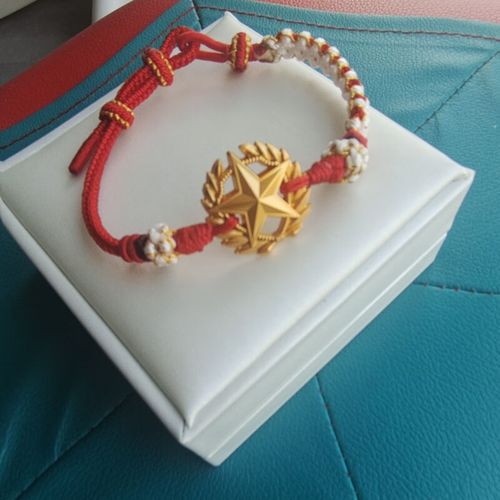 领花手绳五角星手链纯手工红绳情侣编织绳橄榄枝手绳成品情人节礼 干