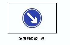 交通标志靠右侧道路行驶是什么意思(回答时最好给个道路图)