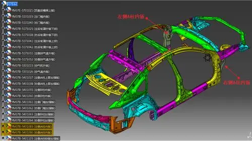 lotus莲花汽车左右侧a柱内钣op20冲剪模具