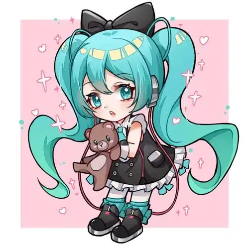 一只q版初音未来