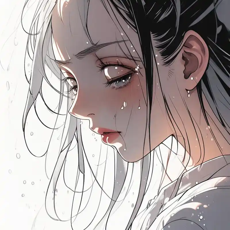 流泪的女生头像91伤心欲绝的美