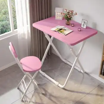 简易折叠桌子宿舍写字桌椅单人餐桌吃饭小桌子长方桌粉色长60宽40高71