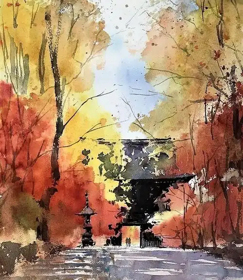 凌乱而有序,随意却规整,日本水彩画家kazuo kasai作品欣赏