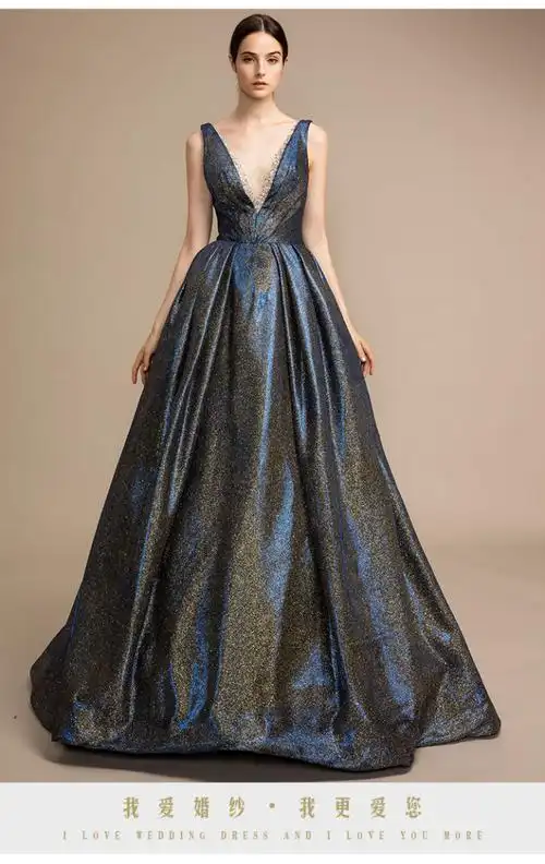 【dw 深v星空礼服裙】