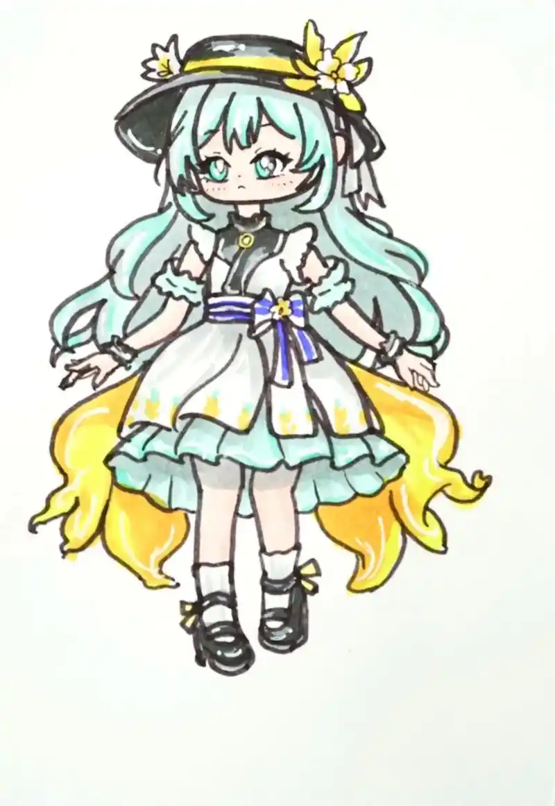 戴帽子的萝莉女孩简笔画.萝莉女孩怎么画?#简笔画 #画画 # - 抖音