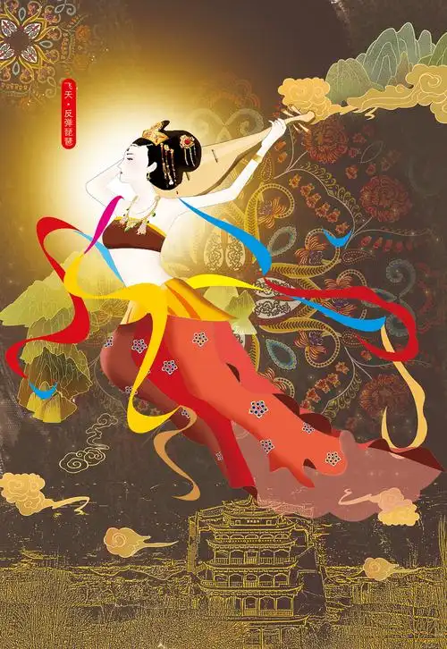 敦煌飞天·反弹琵琶