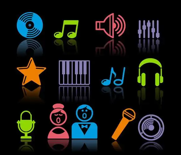 音频和音乐图标,音乐主题简单符号集