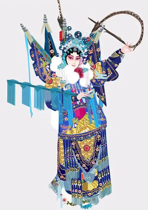 京剧人物武旦简笔画 简笔画图片大全-蒲城教育文学网