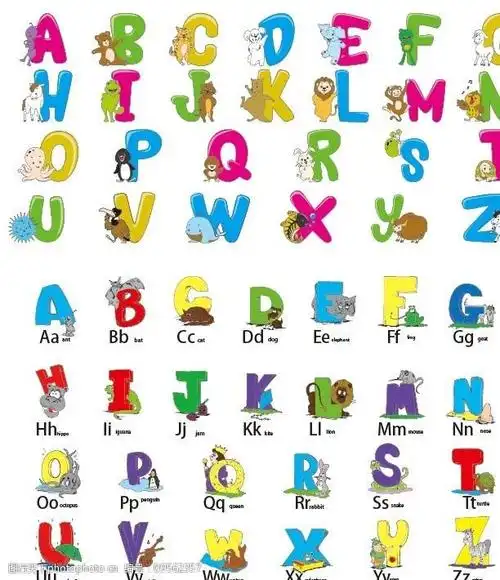 2套英文字母 英文字母 动物 挂图 拼音 英语单词 学习用品 生活百科