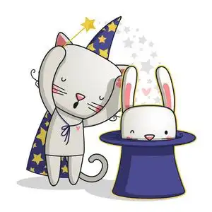 聚焦点/可爱的小兔子和猫照片