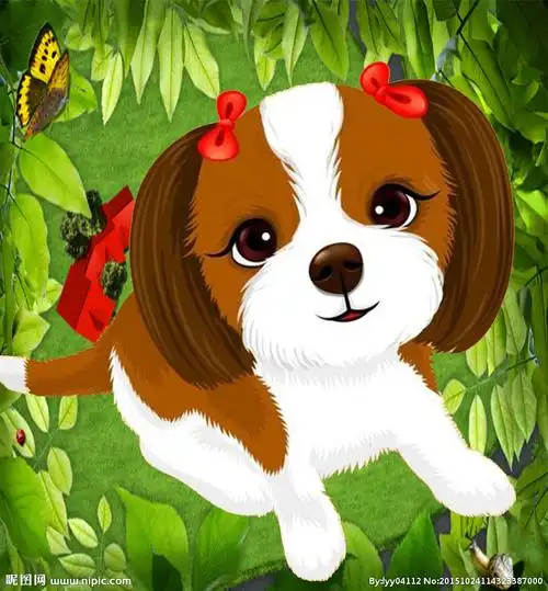 森林小狗可爱图片