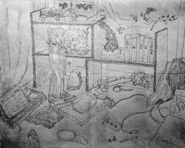 2020-01-19:透视草图练习——书桌一角