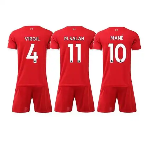2324利物浦主场足球服套装球衣11号萨拉赫10号马内儿童足球训练服