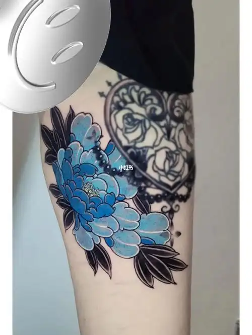 牡丹花纹身|遮盖肥胖纹|原创遮盖纹身