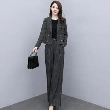 高档品质职业套装女2022年新款春时尚御姐气质洋气女神范西装阔腿裤两